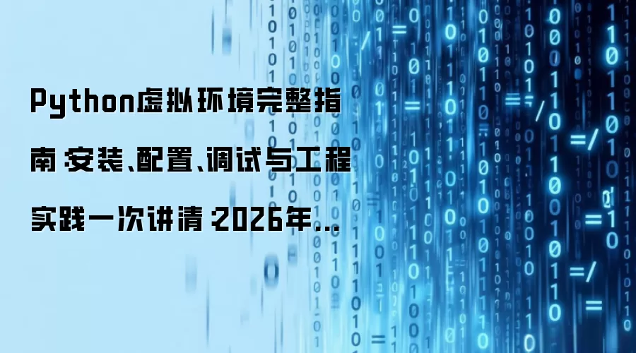 Python虚拟环境完整指南：安装、配置、调试与工程实践一次讲清：2026年实际应用场景怎么落地