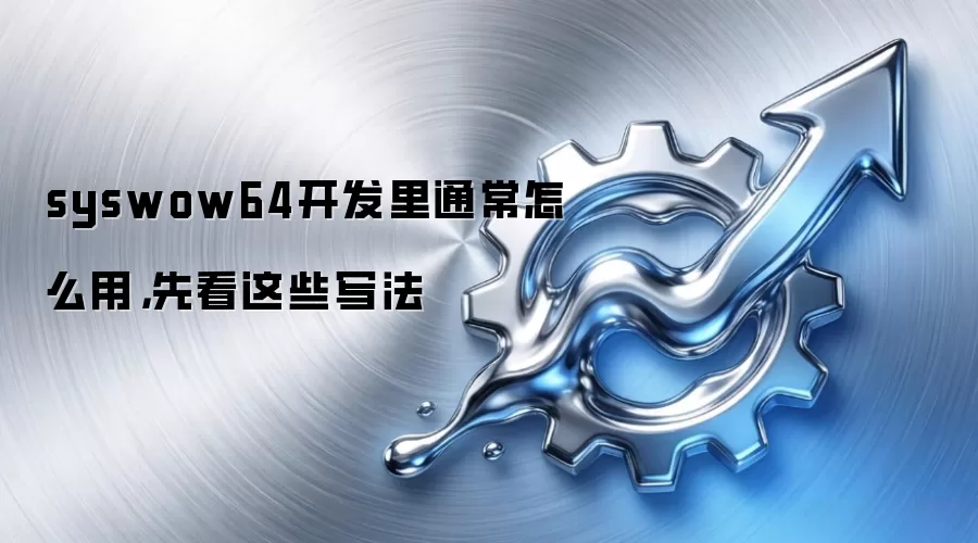 syswow64开发里通常怎么用，先看这些写法