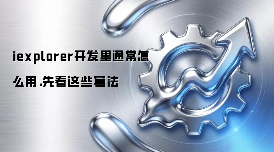 iexplorer开发里通常怎么用,先看这些写法