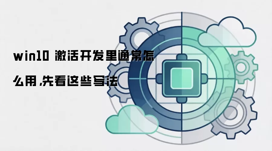 win10 激活开发里通常怎么用，先看这些写法