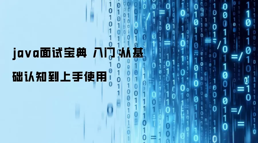 java面试宝典 入门：从基础认知到上手使用
