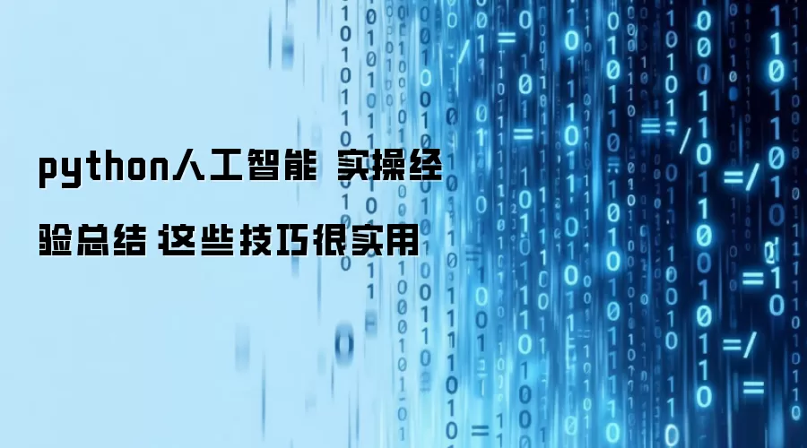 python人工智能 实操经验总结：这些技巧很实用
