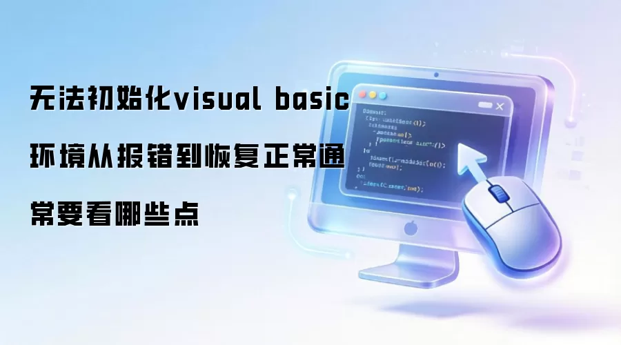 无法初始化visual basic环境从报错到恢复正常通常要看哪些点