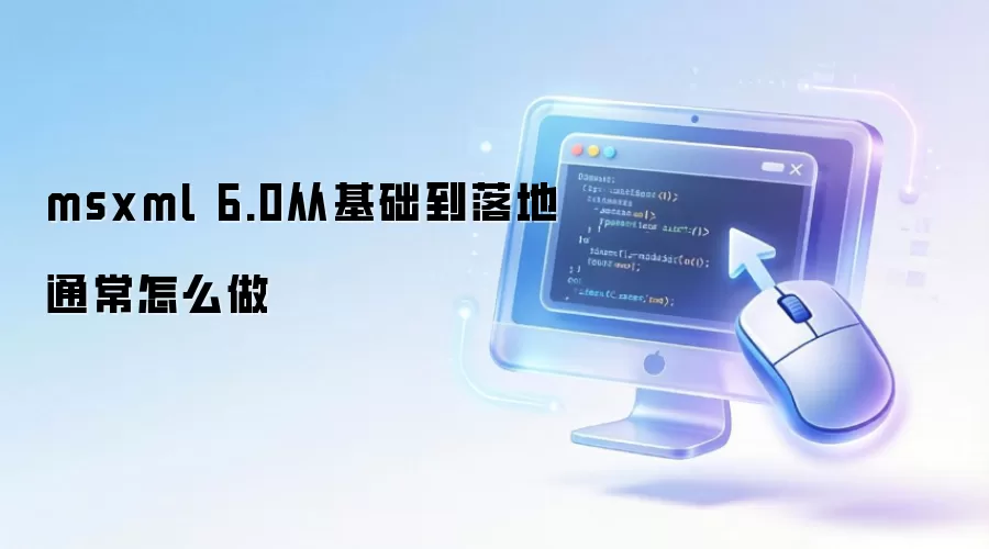 msxml 6.0从基础到落地通常怎么做