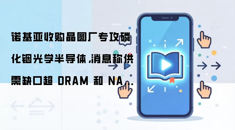 诺基亚收购晶圆厂专攻磷化铟光学半导体,消息称供需缺口超 DRAM 和 NAND