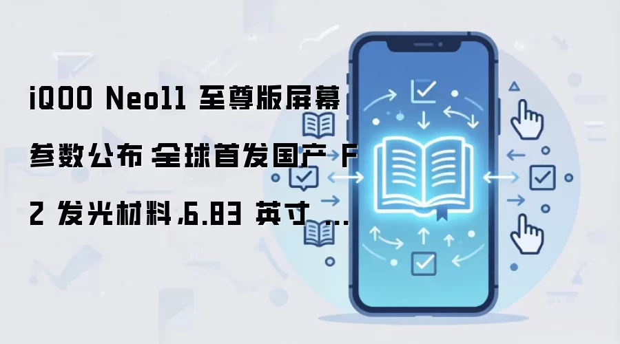 iQOO Neo11 至尊版屏幕参数公布:全球首发国产 F2 发光材料,6.83 英寸 2K 分辨率