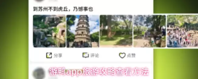 游鸭app旅游攻略查看方法