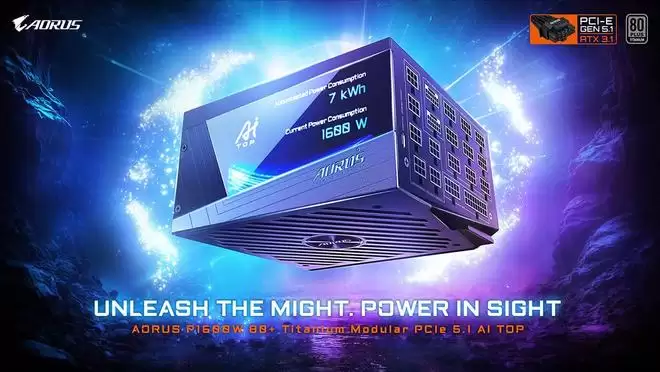 技嘉推出AORUS P1600W电源：80 Plus钛金牌认证，内置LCD屏幕