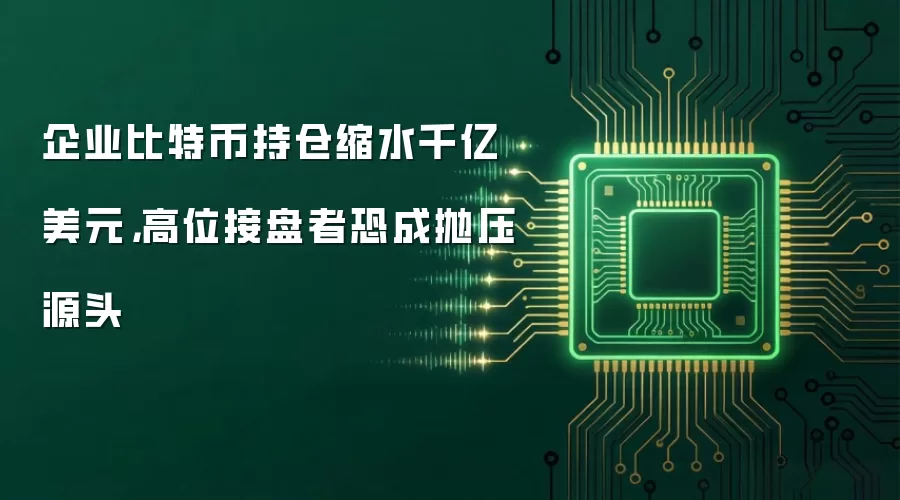 企业比特币持仓缩水千亿美元,高位接盘者恐成抛压源头