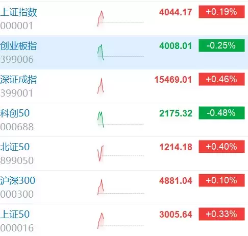 创业板指、科创50指数双双转跌