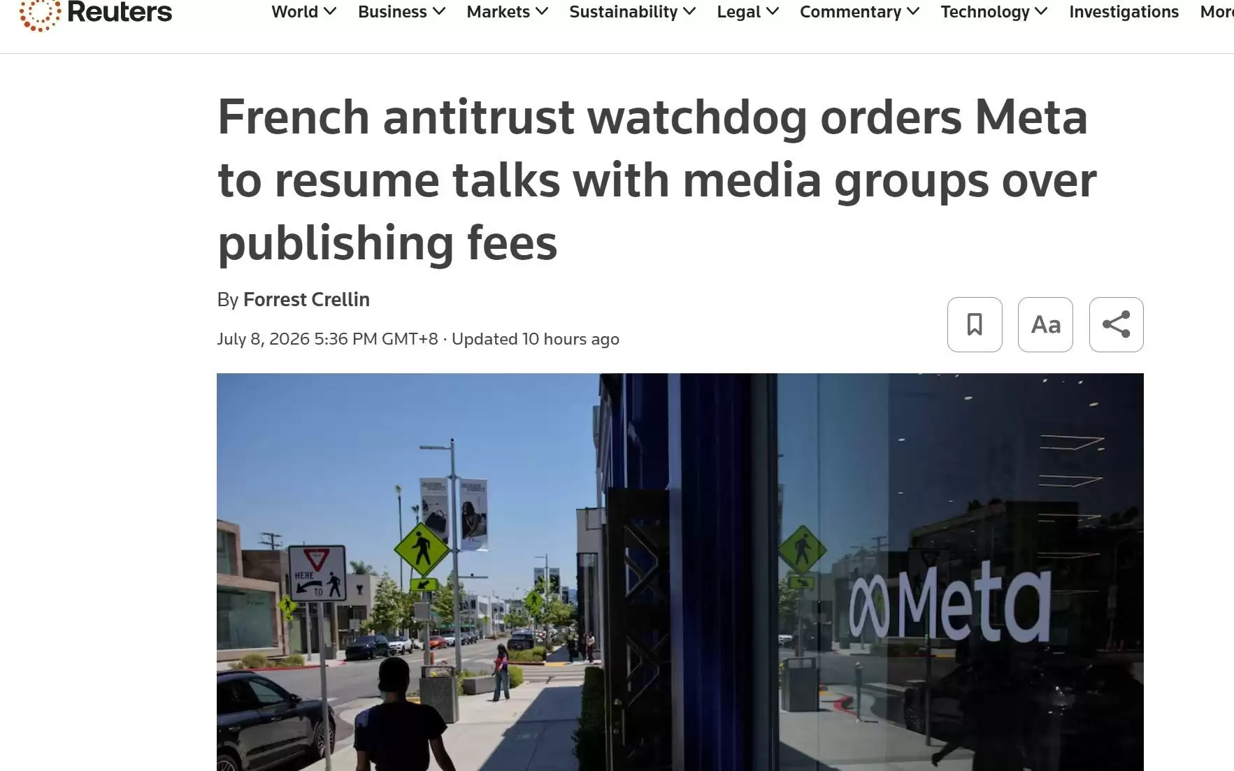 法国反垄断机构责令Meta重启与当地媒体版权付费谈判