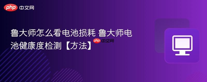 鲁大师怎么看电池损耗 鲁大师电池健康度检测【方法】