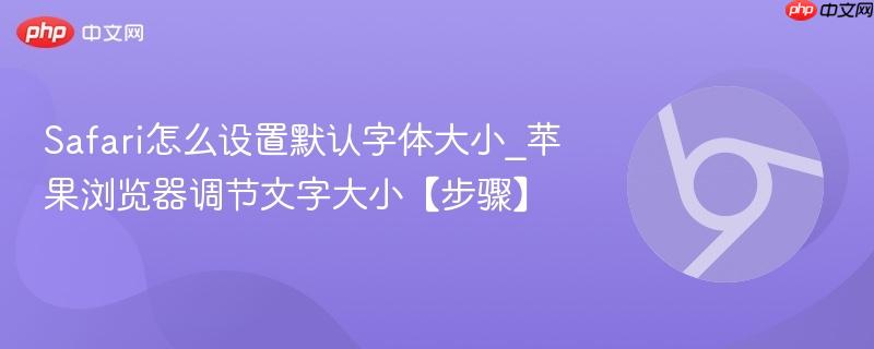 Safari怎么设置默认字体大小_苹果浏览器调节文字大小【步骤】