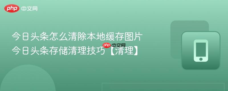 今日头条怎么清除本地缓存图片