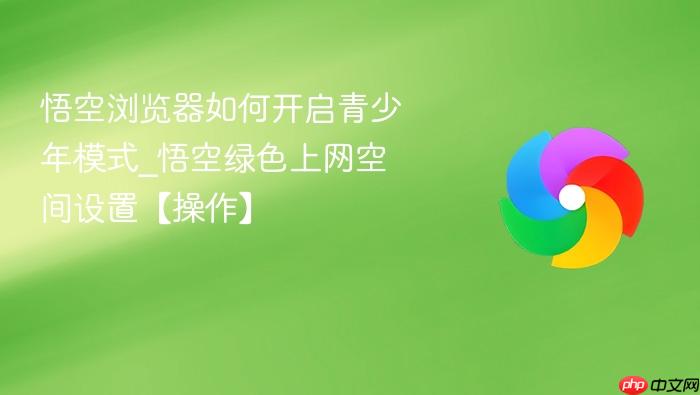 悟空浏览器如何开启青少年模式