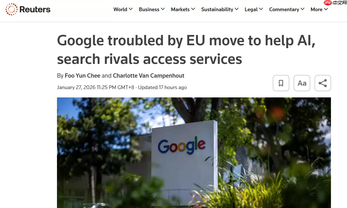 ​欧盟要求谷歌向竞争对手 AI 开放 Android 权限