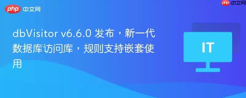 dbVisitor v6.6.0 发布，新一代数据库访问库，规则支持嵌套使用