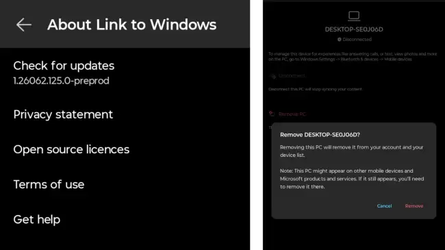 微软 Link to Windows 新功能安卓手机可直接删除已关联 PC
