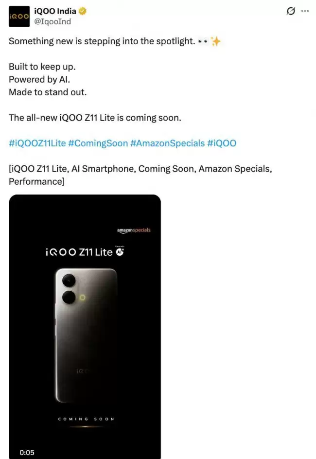 iQOO Z11 Lite 手机泄露 或将是 vivo Y6t 的衍生款