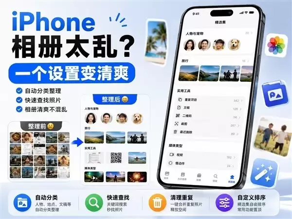 iOS 26相册优化指南：三步自定义提升查找效率与存储管