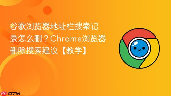 谷歌浏览器地址栏搜索记录怎么删?Chrome浏览器删除搜索建议【教学】