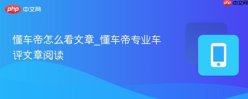 懂车帝怎么看文章