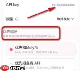 Lovemo的API KEY输入与优先级设置界面