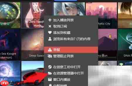 选择‘在资源管理器中打开’菜单项示意