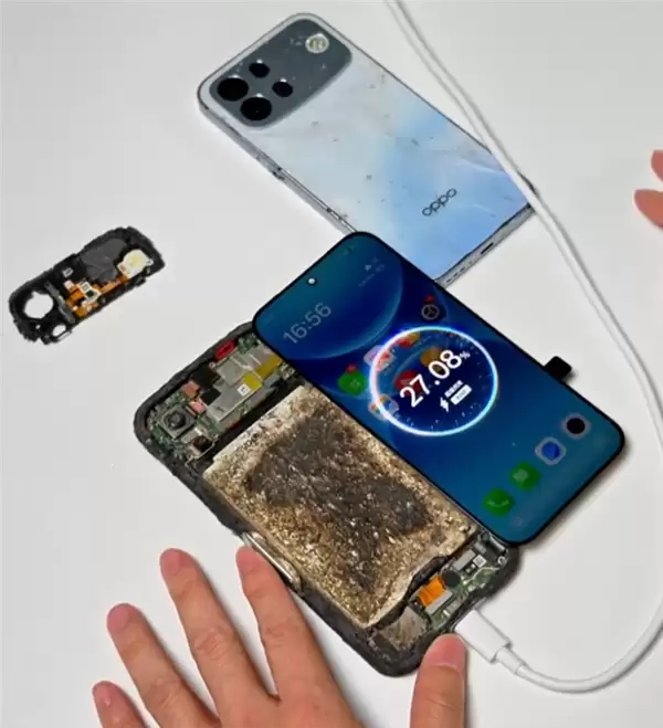 直面2000℃火箭尾焰冲击!OPPO A7 Pro Max机身都烧化了还功能正常:连电池都没坏