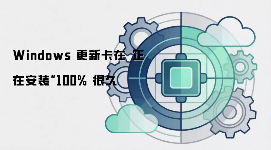 Windows 更新卡在“正在安装”100% 很久