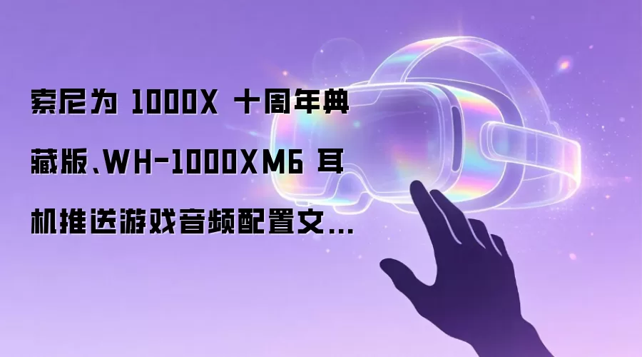 索尼为 1000X 十周年典藏版、WH-1000XM6 耳机推送游戏音频配置文件支持