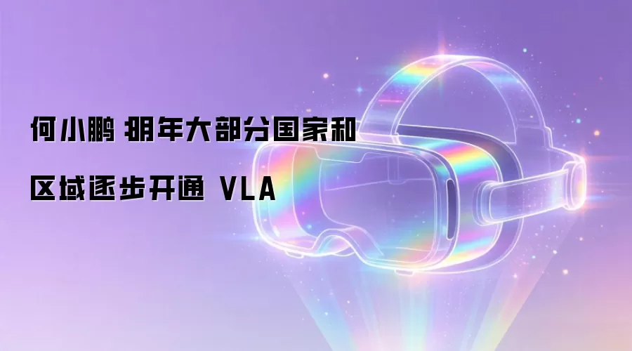 何小鹏:明年大部分国家和区域逐步开通 VLA