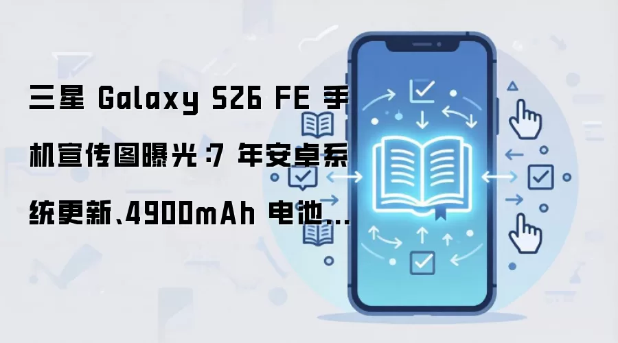 三星 Galaxy S26 FE 手机宣传图曝光：7 年安卓系统更新、4900mAh 电池、Exynos 2500 芯片