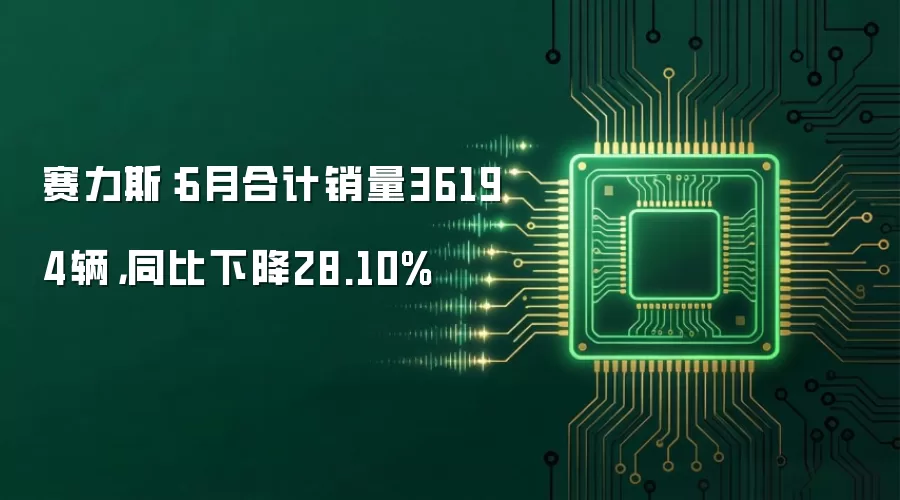 赛力斯：6月合计销量36194辆，同比下降28.10%