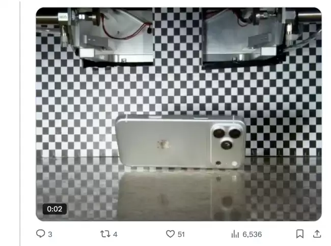 苹果代工厂塔塔电子被黑之际 iPhone 18 Pro Max 跌落测试视频流出