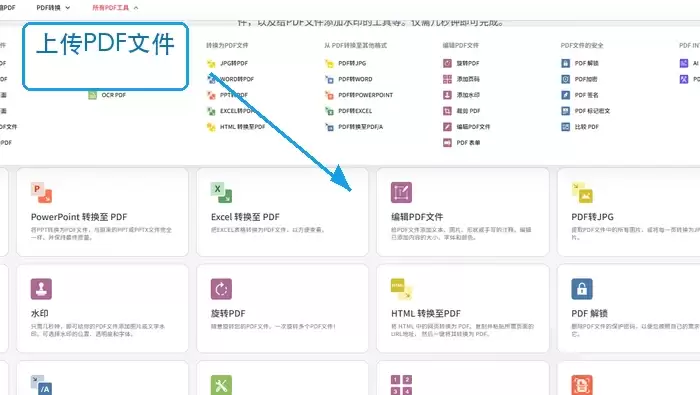 iLovePDF上传PDF