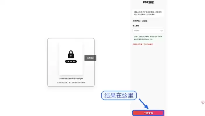 下载解锁后的PDF文件