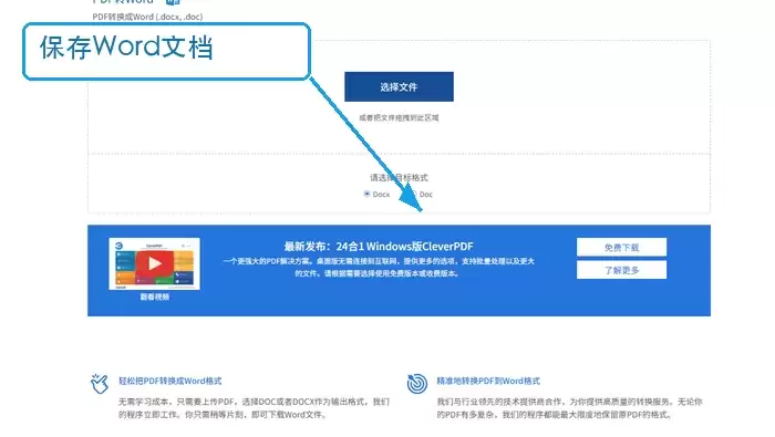 CleverPDF保存Word