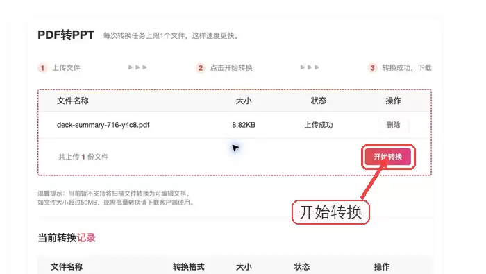极轻PDF开始把PDF转换为PPT