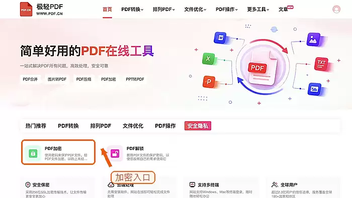 极轻PDF首页PDF加密入口