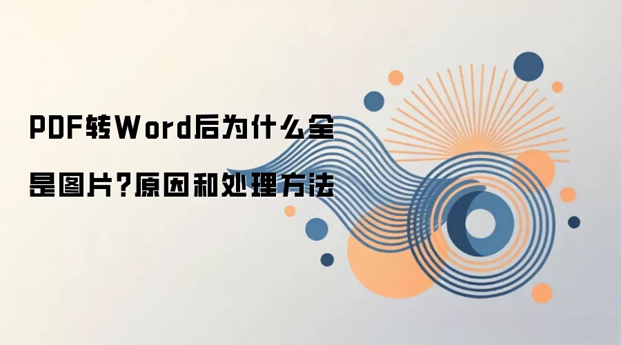 PDF转Word后为什么全是图片？原因和处理方法