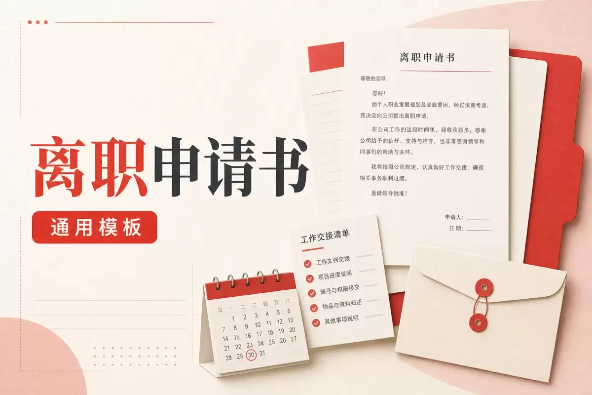离职申请书 正式离职申请规范填写通用参考范本