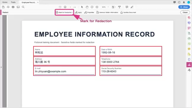 Adobe Acrobat Pro DC 永久删除PDF敏感信息操作教程