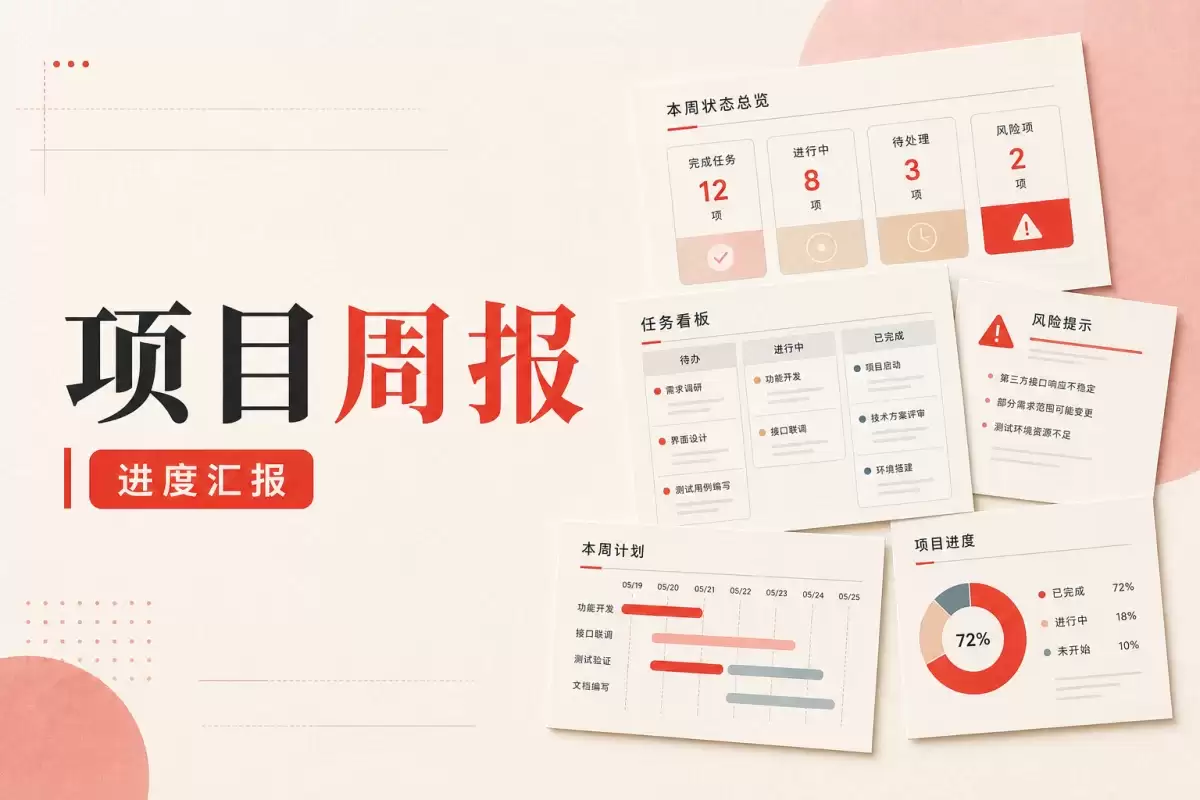项目周报：进度风险说明与下周执行计划完整范文