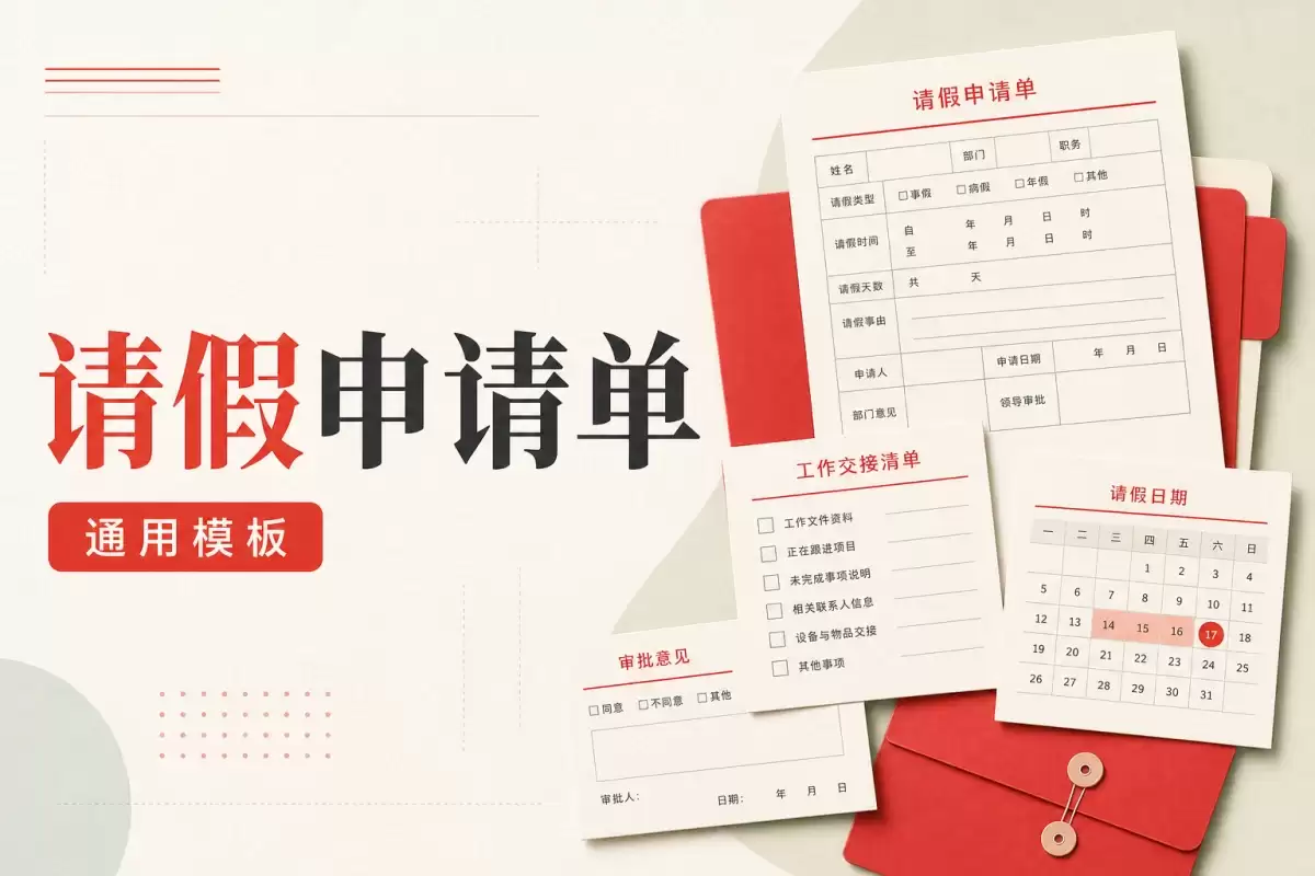 请假申请单：请假事由与工作交接范文