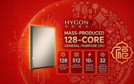 中科海光C86-5G曝光:128核512线程瞄准至强 中国服务器芯片加速去依赖