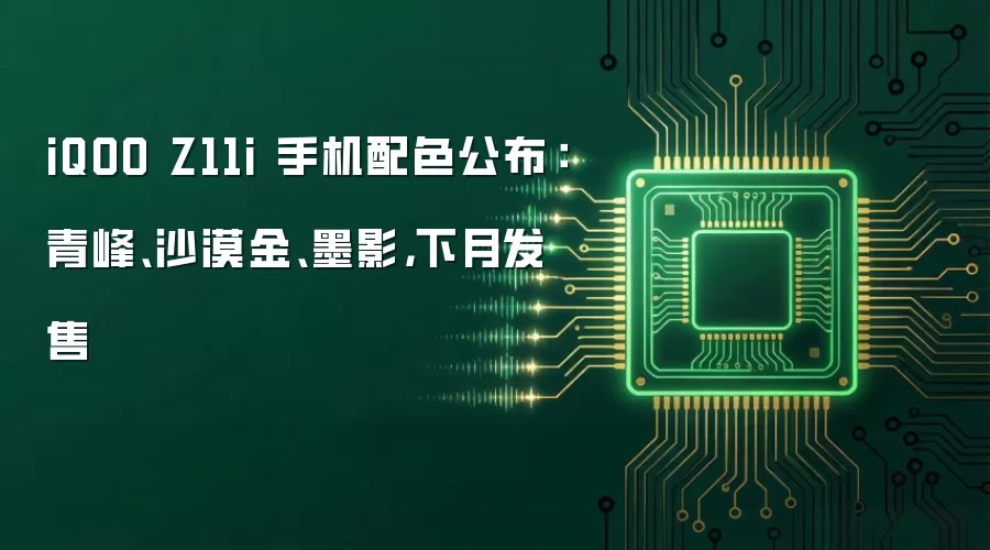 iQOO Z11i 手机配色公布：青峰、沙漠金、墨影，下月发售
