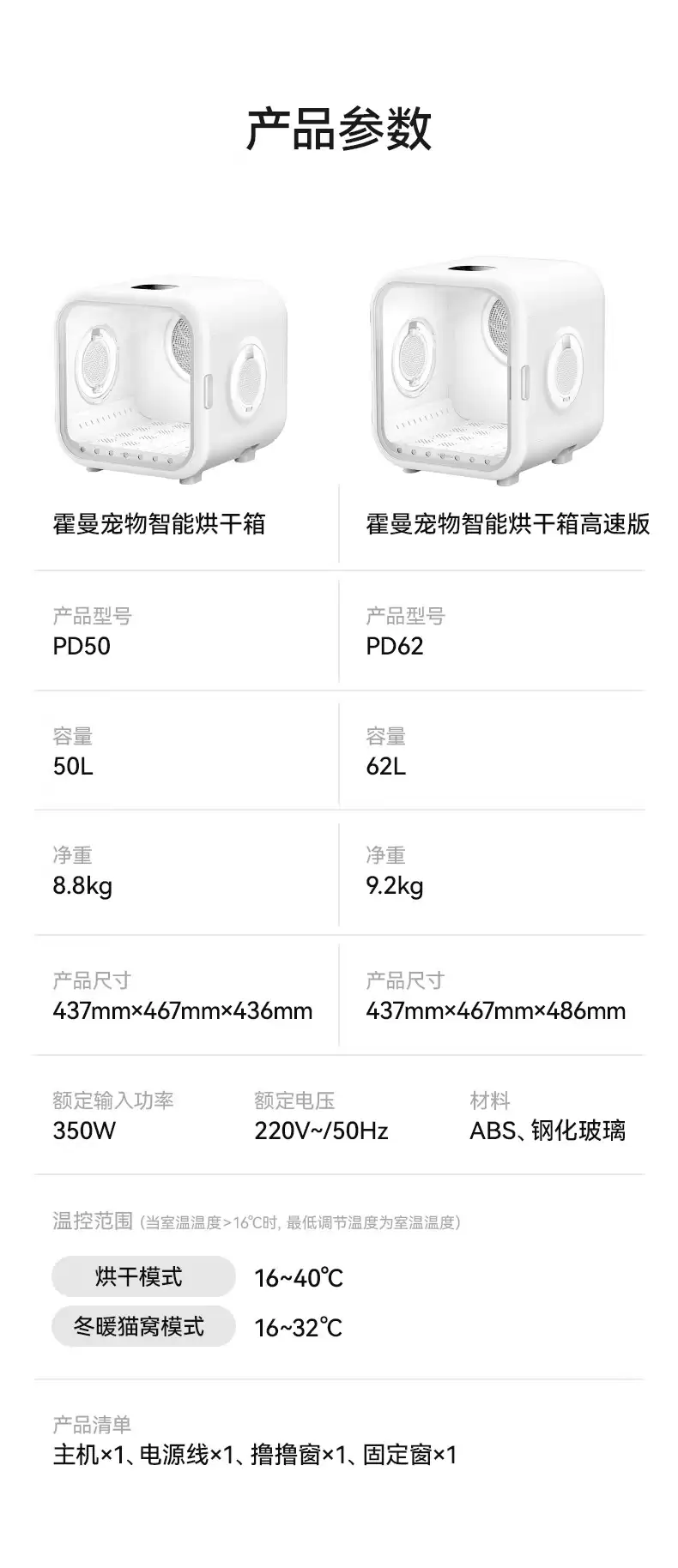 2099 → 750 元：霍曼 62L 宠物智能烘干箱官方 618 直降新低
