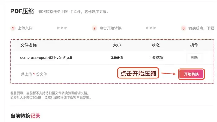 开始压缩PDF文件