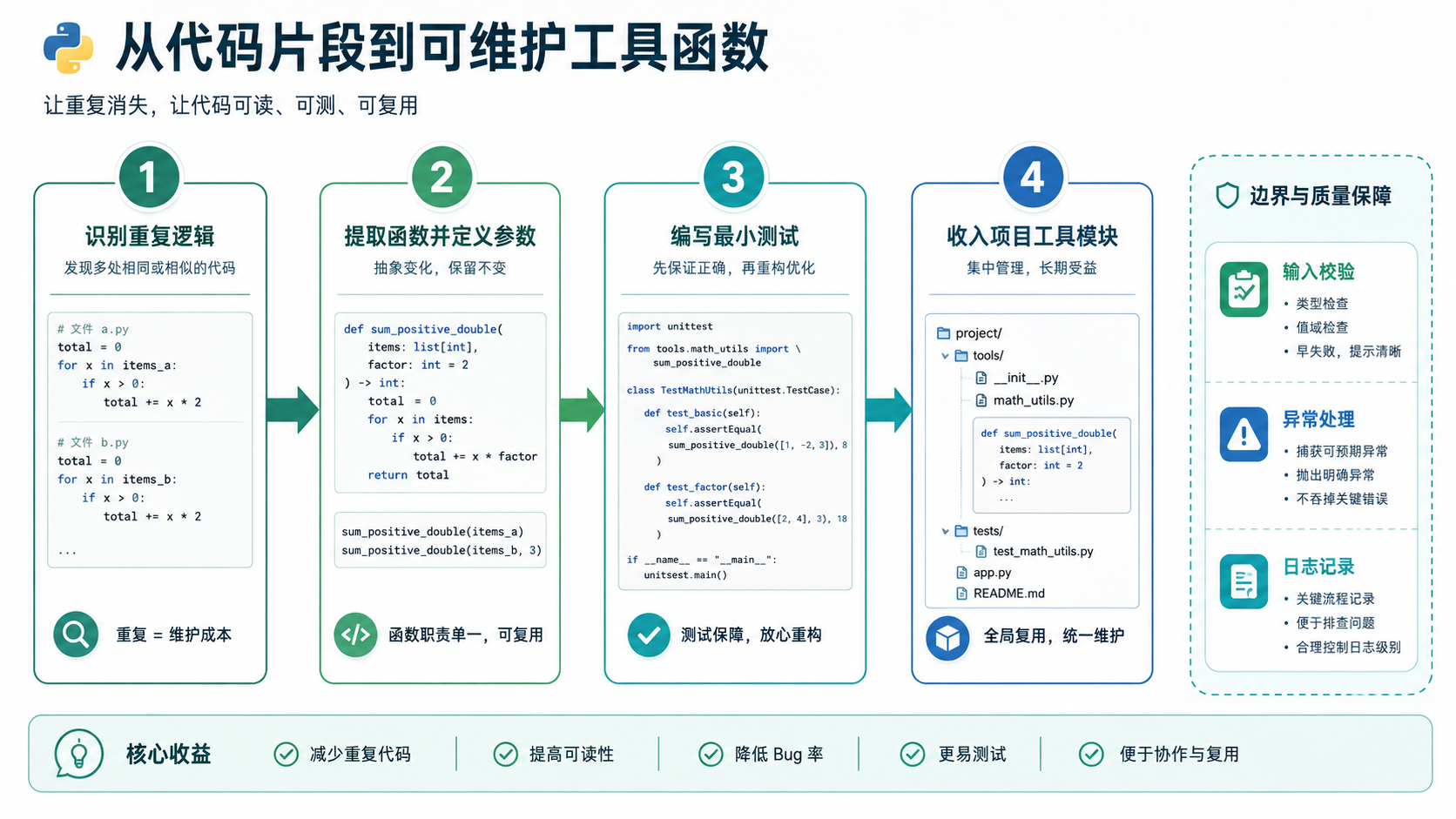 从代码片段到可维护工具函数的演进流程